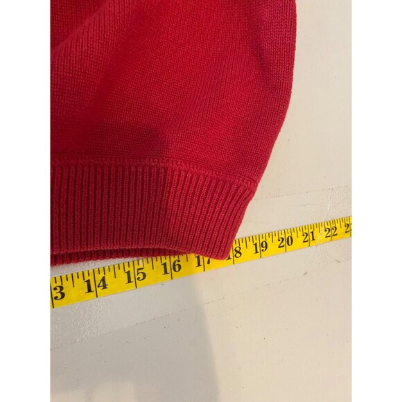 Eddie Bauer Mens Red Cotton Quarter-Zip Pullover Sweater XL - Picture 9 of 10